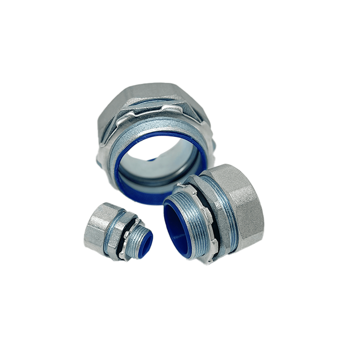 PACK 50 unidades Conector Metálico Recto P/Flex C/PVC 25 mm